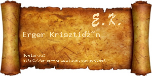 Erger Krisztián névjegykártya